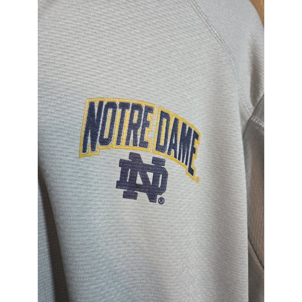 Champion Notre Dame NCAA Football 1/4 Zip Pullover Mens L Gray Textured Jacket - Picture 3 of 5